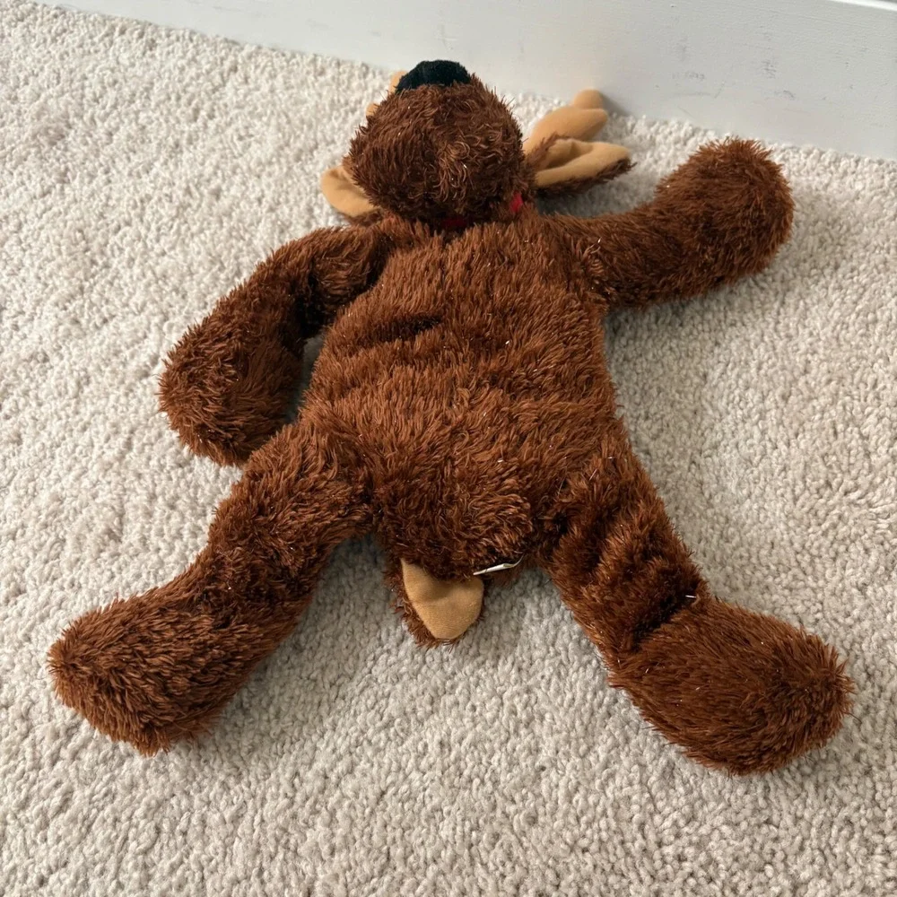 Hallmark Plush Reindeer Comet Sparkly Brown Soft Stuffed Animal‎ Red Collar